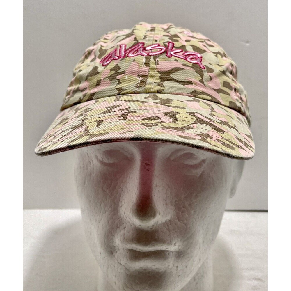 Alaska Head Gear "Alaska@ Embroidered Adjustable Hat Pink/Camo NWT - Picture 2 of 11
